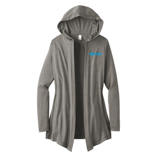 District Womens Perfect Tri Hooded Cardigan -- Grey Frost