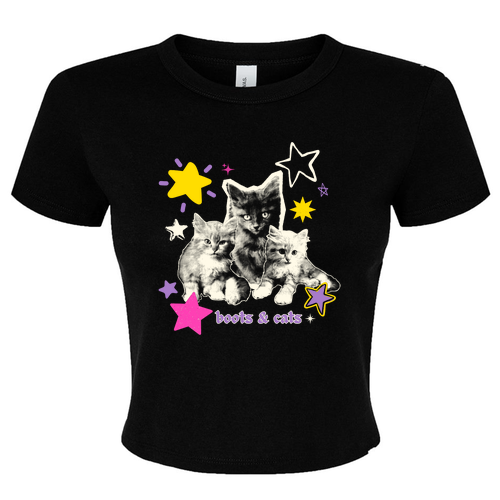 Bella+Canvas Women's Micro Rib Baby Tee -- Solid Black Blend