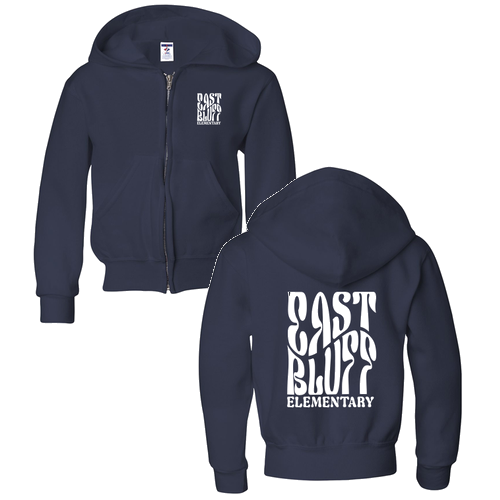 Jerzees Youth 8 Oz., 50/50 Nublend Full Zip Hoodie -- Navy