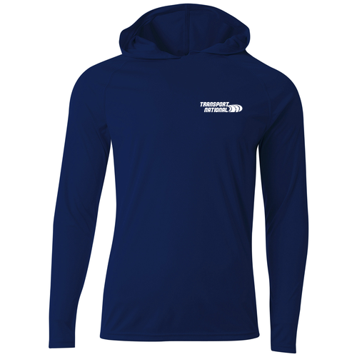 A4 Adult Cooling Performance Long Sleeve Hooded Tee -- Navy