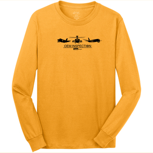 Port and Company Long Sleeve T Shirt -- Gold
