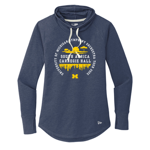 Ladies New Era Sueded Cotton Blend Cowl Tee -- True Navy Heather