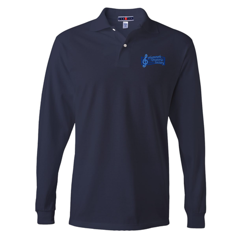 Mens/Unisex Jerzees 50/50 Long Sleeve Jersey Knit Polo -- J Navy