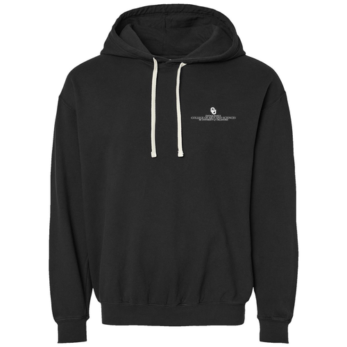 Comfort Colors Lightweight Adult Ringspun Hooded Sweatshirt --Embroidered  Black