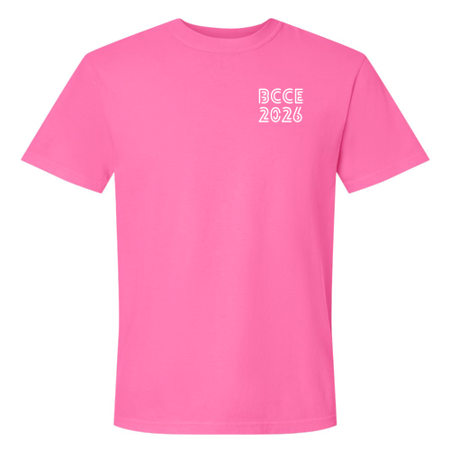 Comfort Colors Unisex Garment-Dyed Heavyweight T-Shirt -- Neon Pink  Left Chest Design