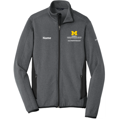 Eddie Bauer Full Zip Heather Stretch Fleece Jacket -- Dark Charcoal Heather