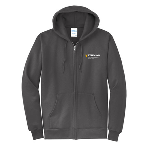 Port and Company Classic Full Zip Hooded Sweatshirt -- Charcoal