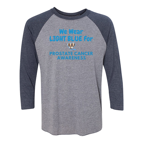 [HIDE] Prostate Cancer Awareness 3/4 Sleeve Raglan -- Premium Heather / Vintage Navy