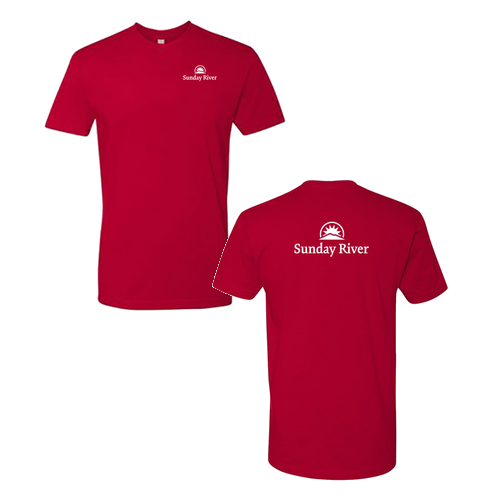 Sunday River Logo 2 White Ink -- Short Sleeve Red