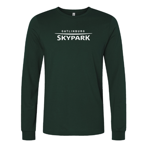 Gatlinburg Skypark Logo 1 White Ink -- Long Sleeve Forest