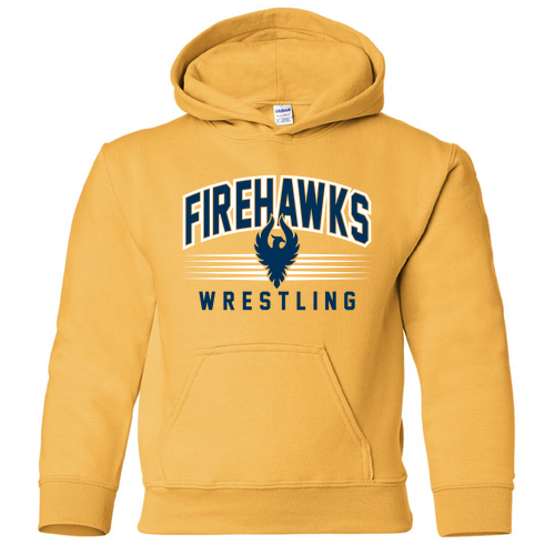Fire Hawks Wrestling (Youth Hoodie) -- Gold