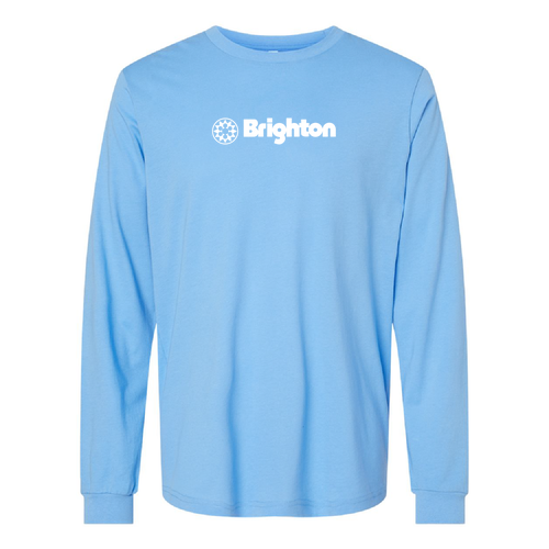 Brighton Logo 1 White Ink -- Long Sleeve Carolina Blue