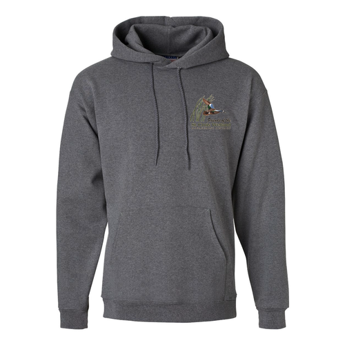 Hanes 10 oz Ultimate Cotton Printpro Adult  Hooded Sweatshirt -- Charcoal Heather