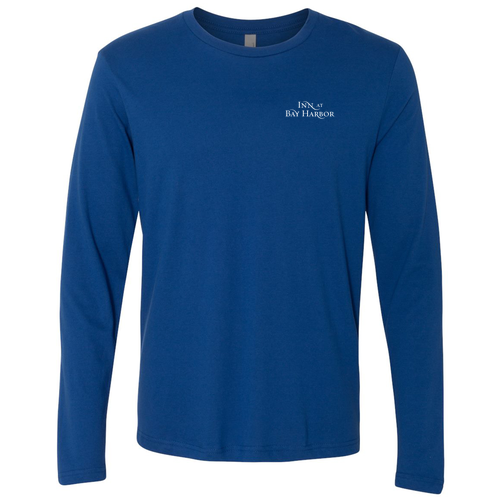 Inn at Bay Harbor 1 color White left chest/back Long Sleeve Crew -- Royal