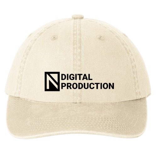 Embroidered Digital Production Port Authority Garment Washed Hat -- Stone