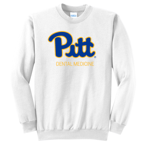 Blue/Gold Script Crewneck Sweatshirt -- White