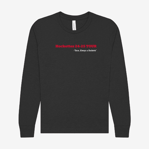 Youth Bella Canvas Soft Fitted CVC Long Sleeve Tee -- Dark Grey Heather