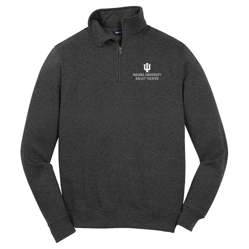 IUBT- Embroidered Quarter Zip Sweatshirt- Graphite Heather