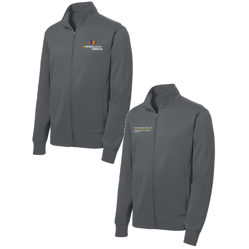 WVU Medicine Children's Sport-Tek Sport-Wick Fleece Full-Zip Jacket -- Dark Smoke Grey