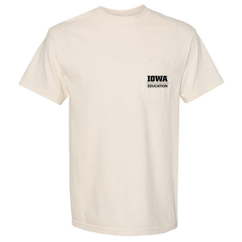 Hawkeye Teachers Comfort Colors Unisex Garment-Dyed Heavyweight Pocket T-Shirt -- Ivory