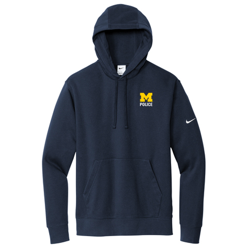 M Police Mens/Unisex Nike Club Fleece Sleeve Swoosh Pullover Hoodie -- Midnight Navy