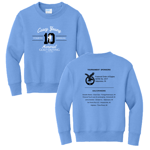 Youth Port & Co Core Fleece Crewneck Sweatshirt -- Carolina Blue