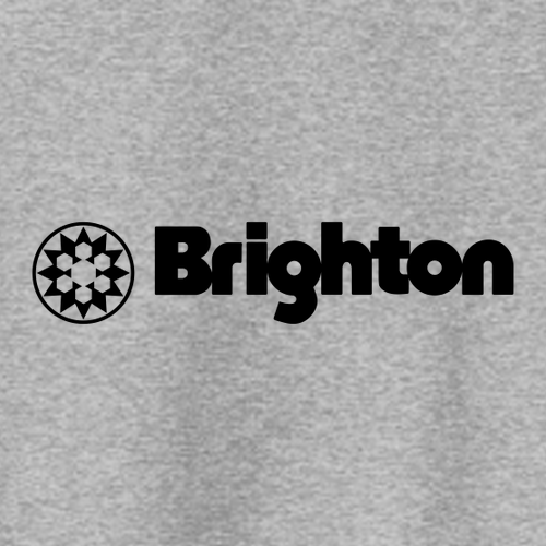 Brighton Logo 2 Black Ink -- Pullover Hooded Sweatshirt Athletic Heather