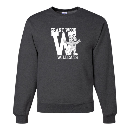 Jerzees 8 Oz., 50/50 Nublend Fleece Crew -- Black Heather