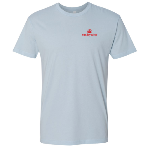 Sunday River Logo 2 Red Ink -- Short Sleeve Light Blue