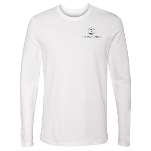 The Highlands Logo 2 Green Ink -- Long Sleeve White