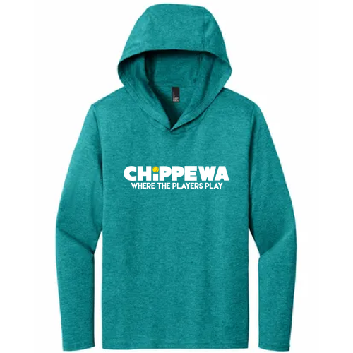 District Made Mens Perfect Tri Long Sleeve Hoodie T-Shirt -- Heathered Teal