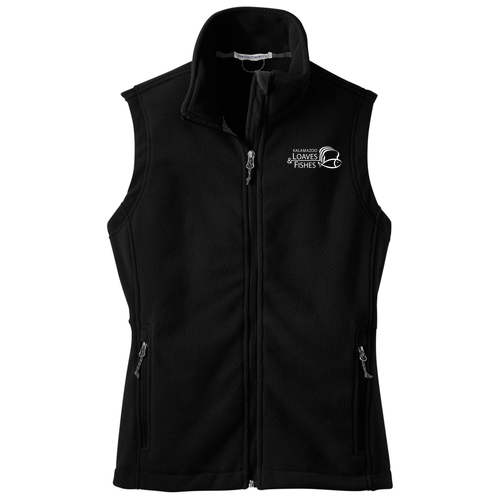Embroidered Port Authority Ladies Fleece Vest -- Black