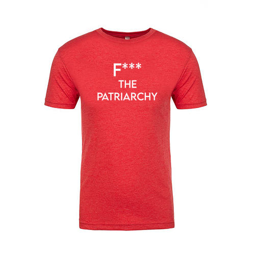 Mens/Unisex Next Level Soft Fitted Triblend Tee -- Vintage Red, F the Patriarchy