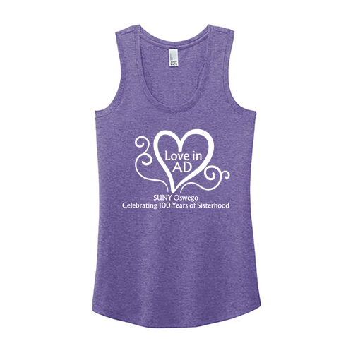 Love in AD District Made Ladies Tri Racerback Tank -- Purple Frost