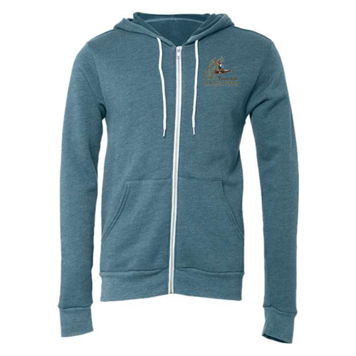 Bella Canvas Unisex Full-Zip Hooded Sweatshirt -- Heather Deep Teal