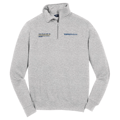 Embroidered Sport Tek Quarter Zip Sweatshirt -- Athletic Heather