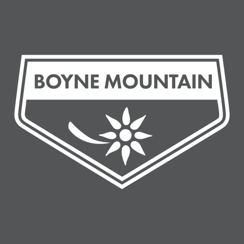 Boyne Mountain Logo 1 White Ink -- Pullover hooded sweatshirt Asphalt