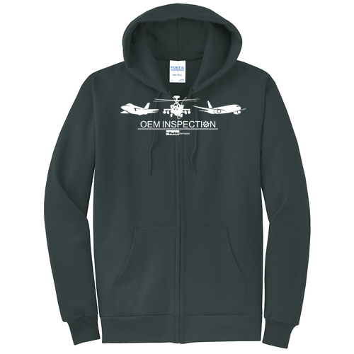 Port and Company Classic Full Zip Hooded Sweatshirt -- Dark Green