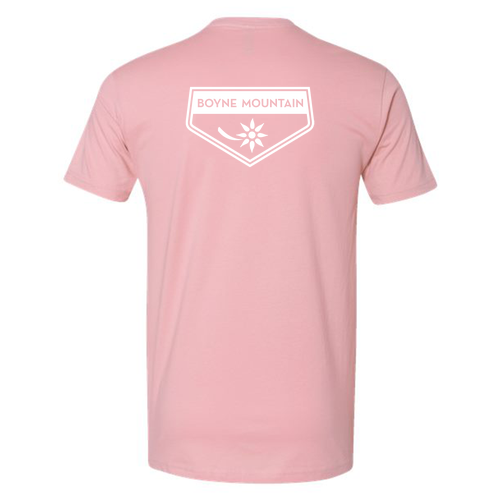 Boyne Mountain Logo 2 White Ink -- Short Sleeve Light Pink