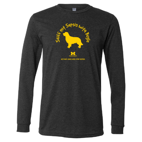 Mens/Unisex Bella Canvas Heather Long Sleeve T-Shirt -- Dark Grey Heather