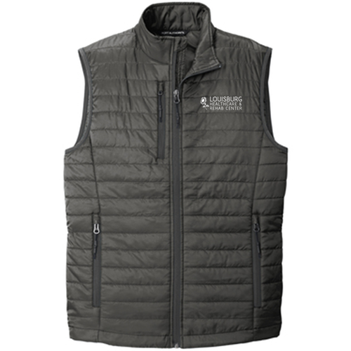 Port Authority Packable Puffy Vest Embroidered -- Sterling Grey / Graphite