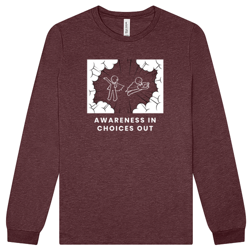 Mens/Unisex Bella Canvas Unisex Triblend Long Sleeve Tee -- Maroon