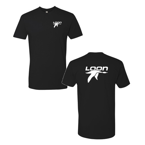 Loon Logo 2 White Ink -- Short Sleeve Black