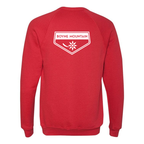 Boyne Mountain Logo 2 White Ink -- Crewneck Sweatshirt Red