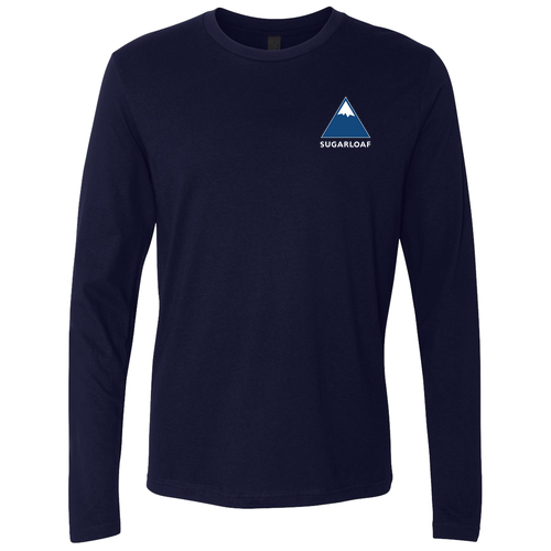 Sugarloaf Logo 2 Blue and White Ink -- Long Sleeve Midnight Navy