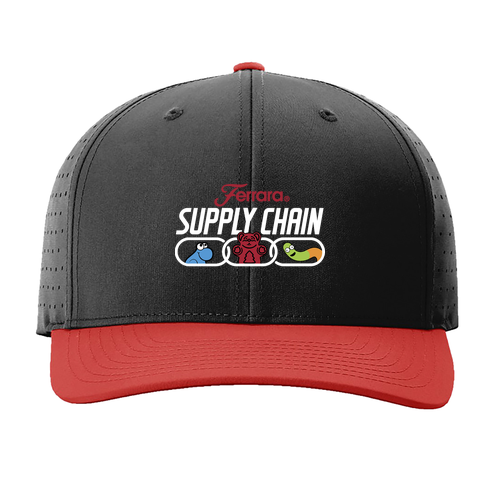 Richardson Laser Perf R-Flex Cap -- Black / Black / Red