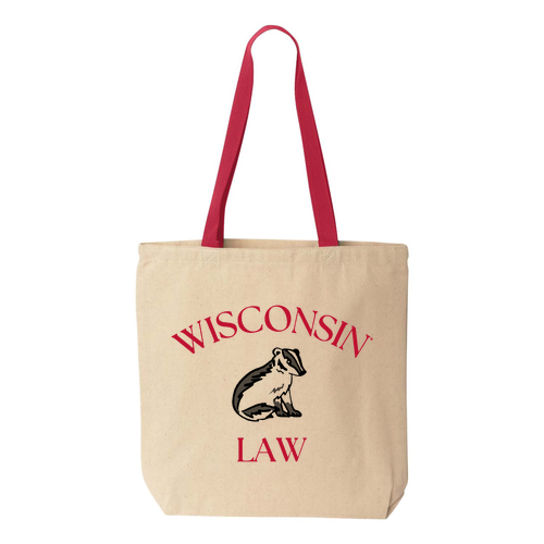 Liberty Bags Canvas Tote with Contrasting Handles -- Natural / Red
