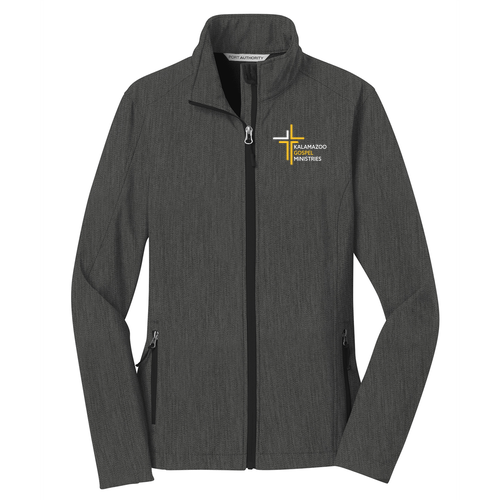 KGM Port Authority Ladies Core Soft Shell Jacket -- Black Charcoal Heather