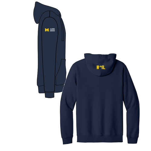 Gildan Midweight Fleece Adult Full Zip Hooded Sweatshirt -- Navy