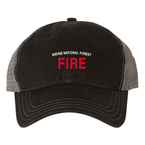 Richardson Garment Washed Trucker Hat -- Black / Charcoal
